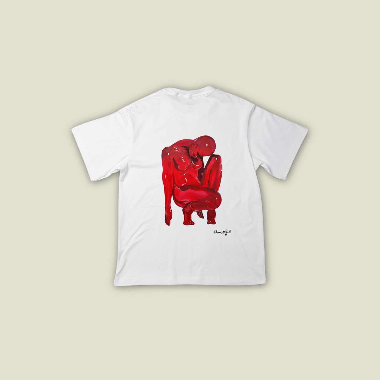 T-Shirt "The red man" white